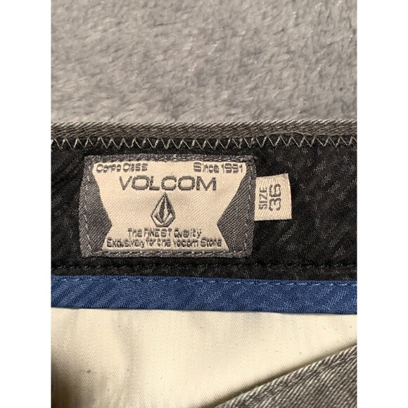 Volcom Vmonty Pants Mens 36x32 Gray Straight Leg Classic Preppy Logo Flaw - Picture 10 of 16